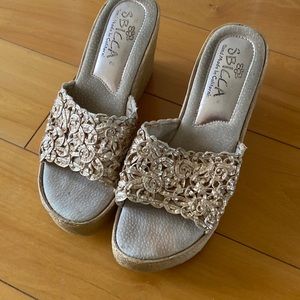 COPY - Sbicca wedges blush color. Nominal wear